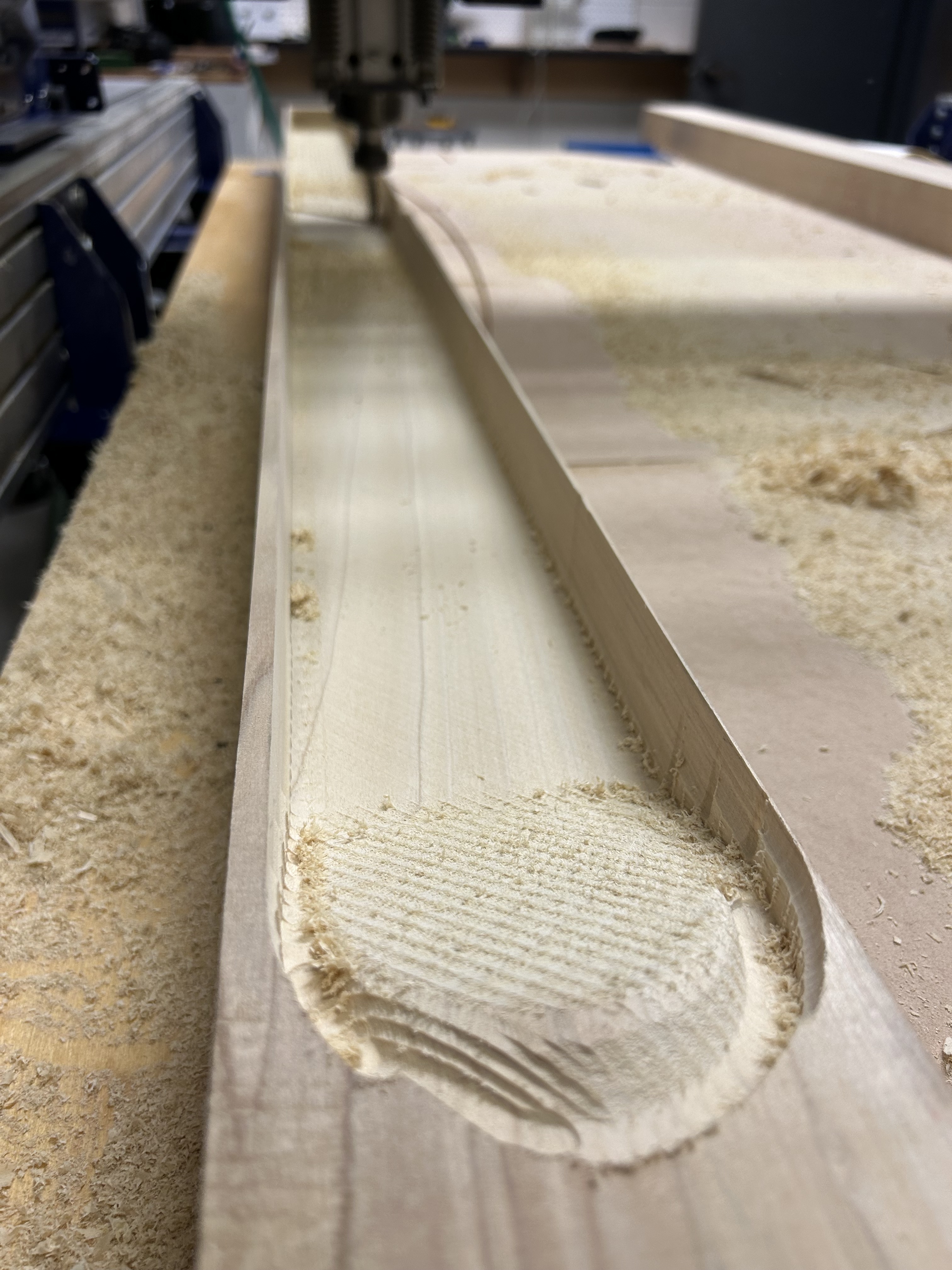 Ski tool path on CNC in Poplar