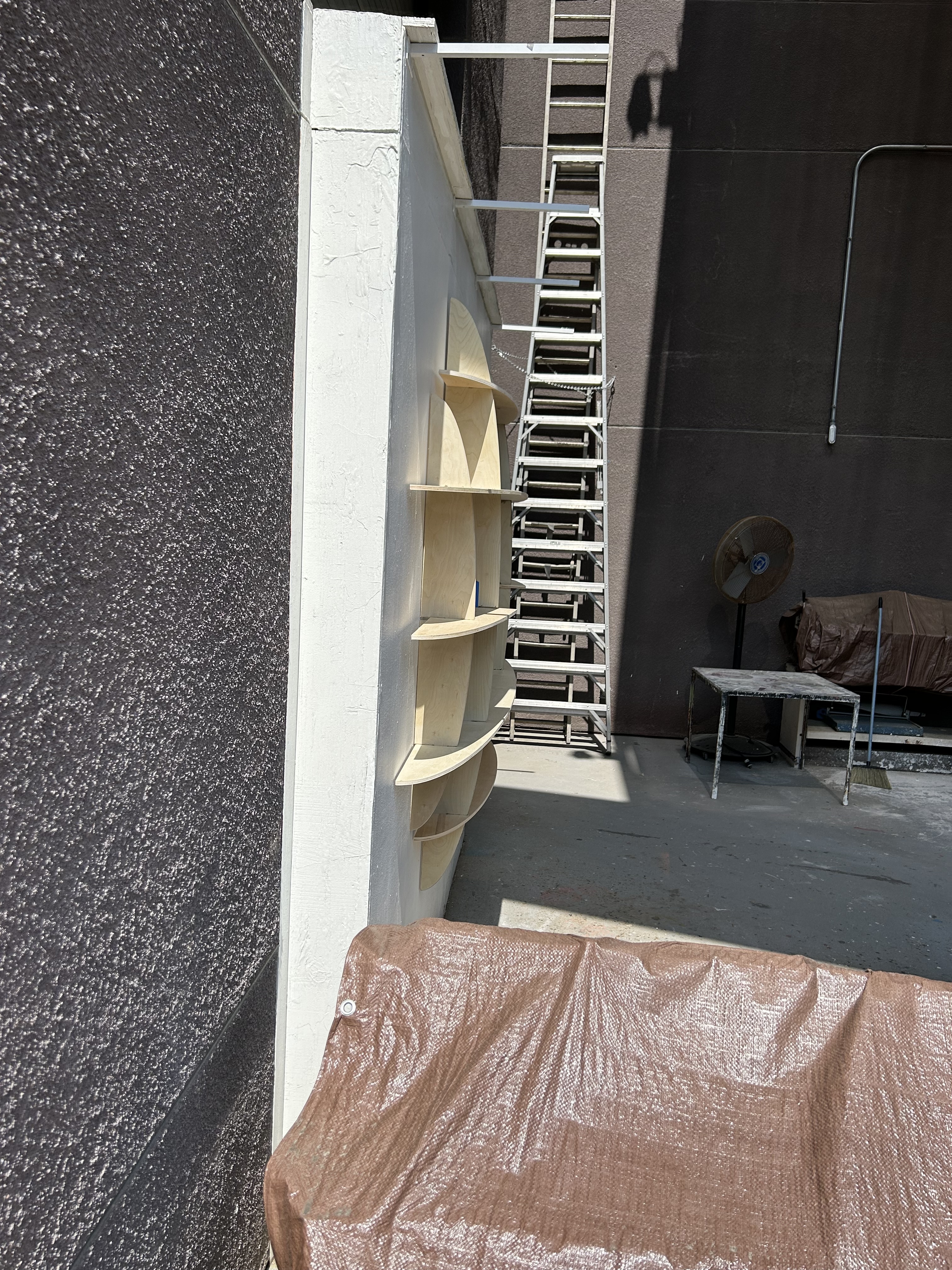 1st test on wall, left view.
